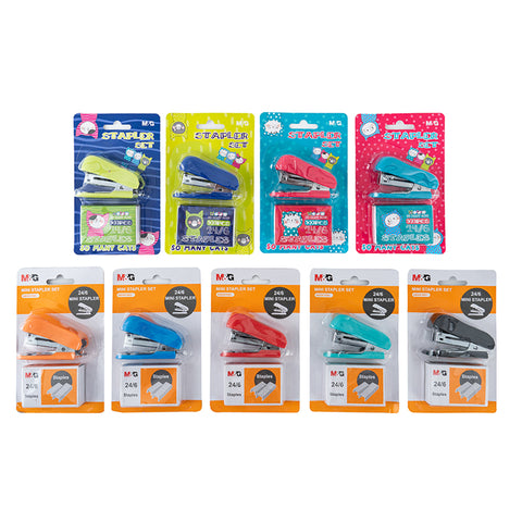 Mini 24/6 Colorful Stapler Set