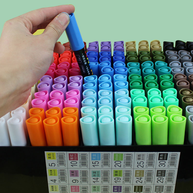 Acrylic Marker Display Pack 30 colors – Hongjin Cultural